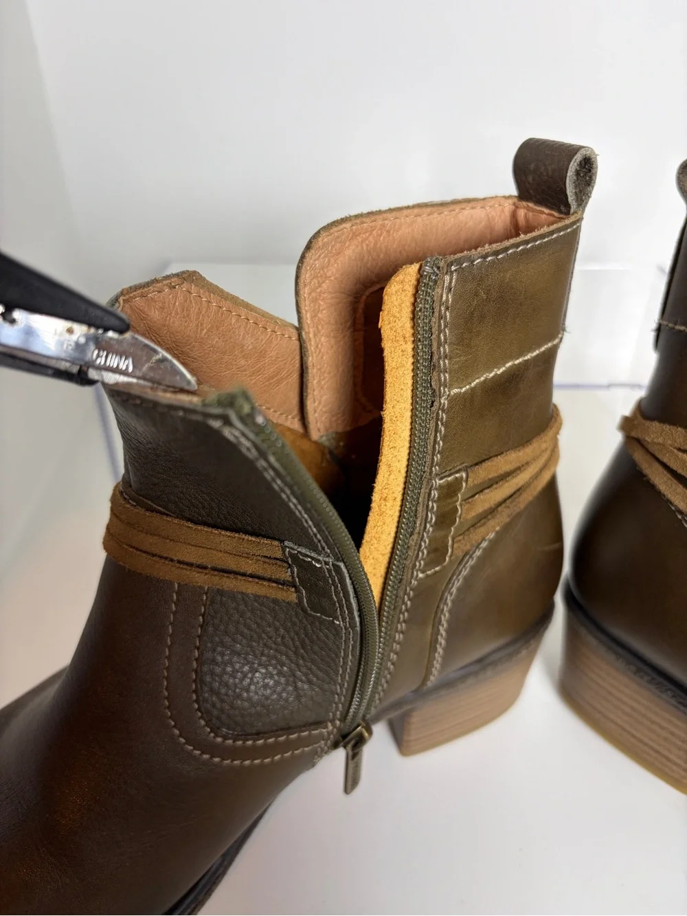 PIKOLINOS Zaragoza Leather Ankle Boots with Tassel Wrap in Moss Brown; Size 39
